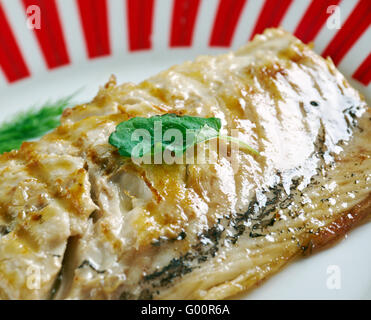 La grigliatura sgombro Foto Stock