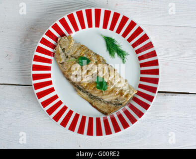 La grigliatura sgombro Foto Stock