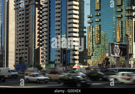 Sheikh Zayed Road, Dubai Emirati Arabi Uniti Foto Stock