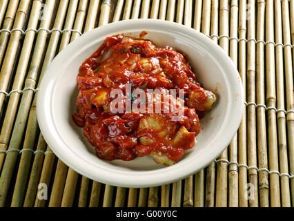 Nigeriano spezzatino di pollo - Pomodoro stufato di base Foto Stock