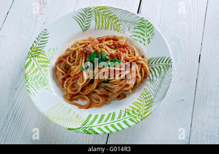 Spaghetti alla chitarra Foto Stock