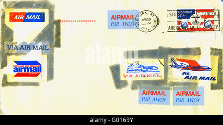 Vintage airmail busta DA STATI UNITI D'AMERICA Foto Stock