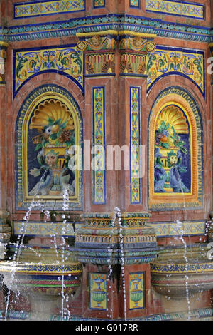 Una fontana a Vejer. Andalusia Foto Stock