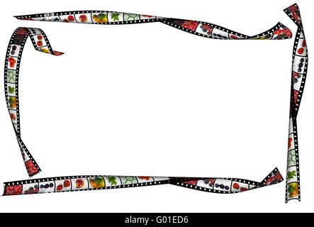 La striscia di pellicola con fresco il cibo sano immagini, bordo ondulato con spazio di copia Foto Stock