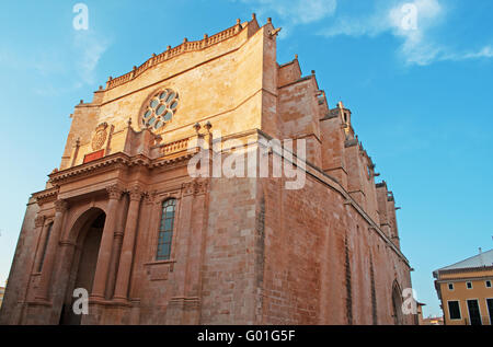 Minorca, Isole Baleari, Spagna: la Basilica Cattedrale di Ciutadella, la chiesa di Santa Maria costruita nel 1287 sul sito di una vecchia moschea Foto Stock