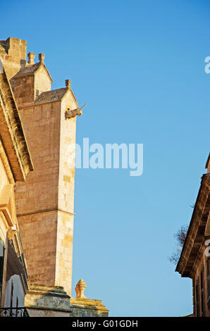 Menorca: dettagli della Basilica Cattedrale di Ciutadella, la chiesa di Santa Maria, costruita nel 1287 sul sito di una vecchia moschea Foto Stock