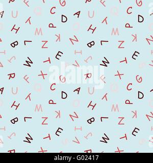 Modello senza giunture lettere maiuscole su blu, vettore Illustrazione Vettoriale