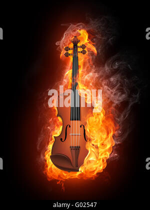 Violino in fuoco Foto Stock