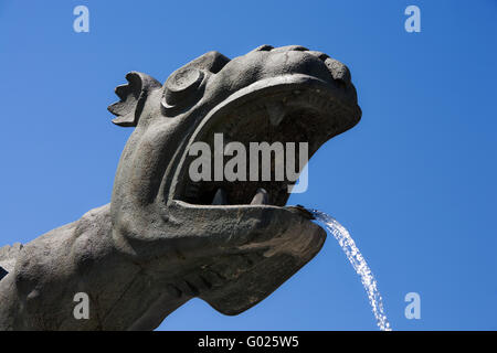 Lindworm sulla piazza principale di Klagenfurt, Carinzia, Austria, Europa Foto Stock