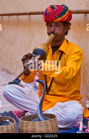 Serpente charmers nel Nord India, India, Asia Foto Stock