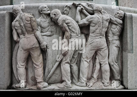 Le piastre sulla Dr-Karl-Lueger-Platz a Vienna, Austria, Europa Foto Stock