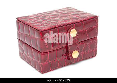 Scatola per Jewerly chiuso isolato su sfondo bianco Foto Stock