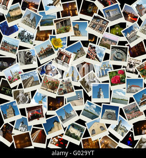 Andare in Europa - lo sfondo con la foto di viaggio europeo dei punti di riferimento Foto Stock