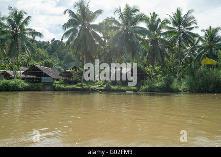 Il villaggio e la casa di Mentawai tribù. Foto Stock