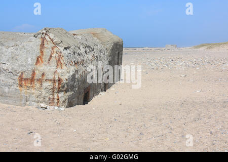 Bunker costa danese Foto Stock