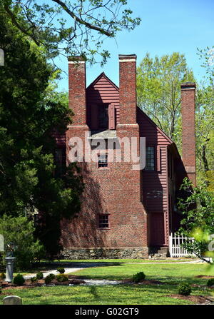 Bagno, North Carolina: C. 1774 Palmer-Marsh House, una delle più antiche dimore dimora nello Stato, con due camini Foto Stock
