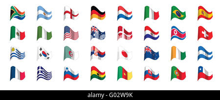 Paesi di bandiera icone, coppa del mondo 2010 in Sudafrica Foto Stock