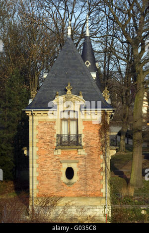 Tower presso il casinò, Sarreguemines, Lorena, Francia Foto Stock