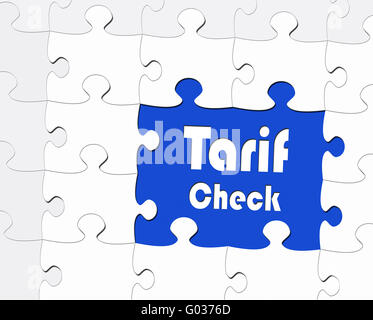 Tarif Check Foto Stock