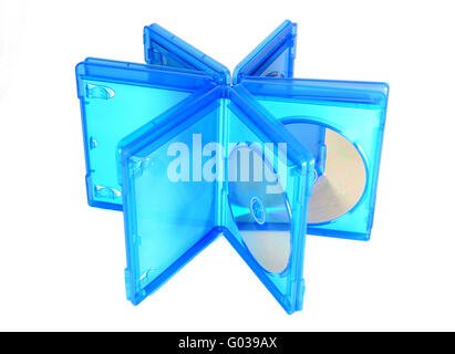 Blu Ray Disc casi aprire Blu Ray Disc casi aperti Foto Stock