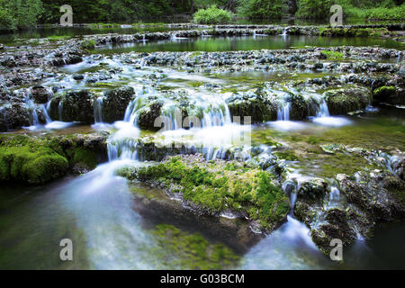 Raggiunge la parte superiore del fiume Seille, Giura, Francia Foto Stock