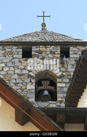 Torre dell'orologio della chiesa Sant Estev, Andorra Foto Stock