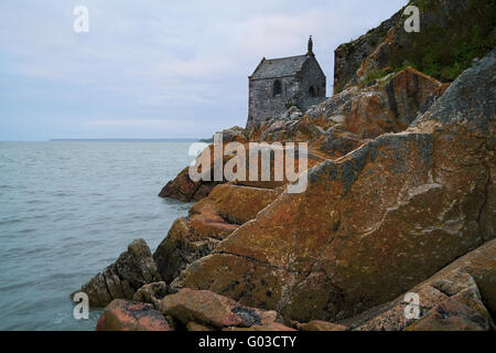 Cappella Saint Aubert, Mont Saint Michel, Normandia Foto Stock