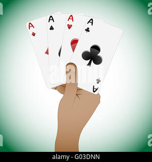 Close up di carte da gioco poker carte da gioco Foto Stock