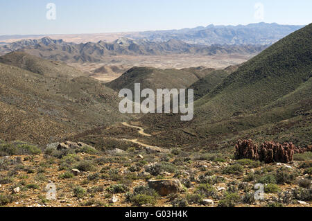 Arida valle al Helskloof Pass, Sud Africa Foto Stock