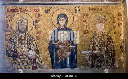 Mosaico bizantino da Hagia Sophia Cattedrale ad Istanbul in Turchia Foto Stock