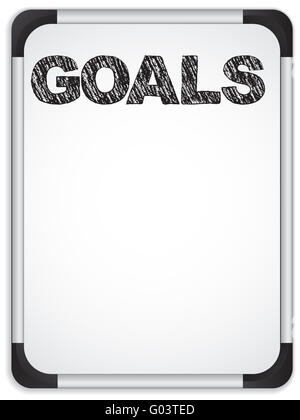 Lavagna con gli obiettivi messaggio scritto con il nero Foto Stock