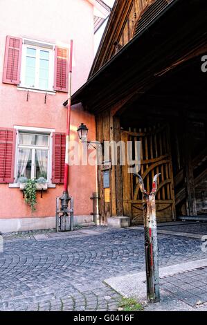 Attraversamento delle frontiere con barriera Switzerl Diessenhofen Foto Stock