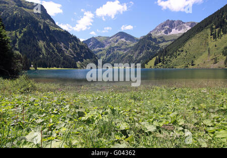 Lago di montagna nelle Alpi Foto Stock