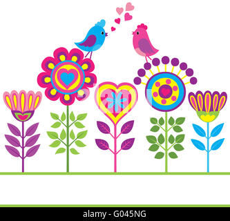 Colorato decorativo Funny fiore sullo sfondo Foto Stock