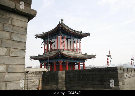 Il centro della città di Xian, affacciato sulla parete della città Foto Stock