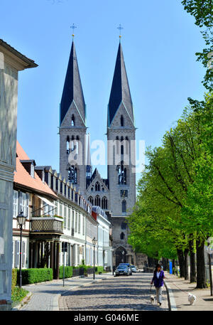 Cattedrale di St Stephanus e San Sisto, Halberstadt, Harz, Sassonia-Anhalt, Germania Foto Stock