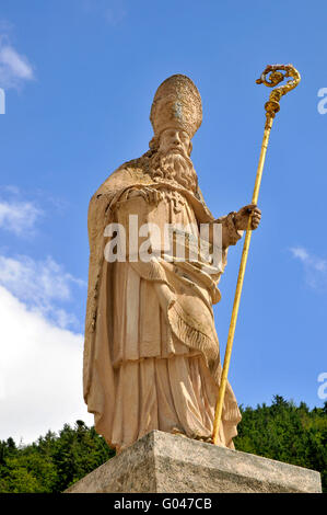 San Biagio statua, Sankt Blasien, Waldshut, Foresta Nera, Baden-Württemberg, Germania / St. Blasien Foto Stock