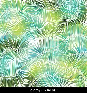 Palm tree rami su sfondo verde. Illustrazione Vettoriale