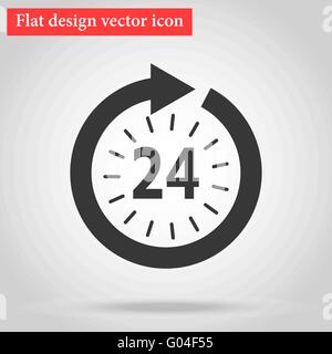 Icona calendario orologio 24 ore Illustrazione Vettoriale