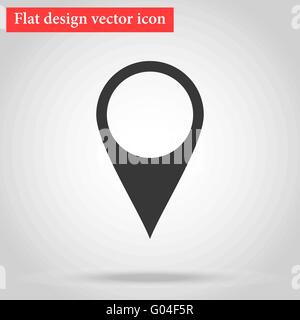 Icona del puntatore piatta con ombra Illustrazione Vettoriale