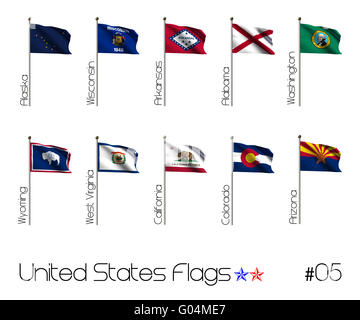 Collezione di bandiere statunitensi Foto Stock