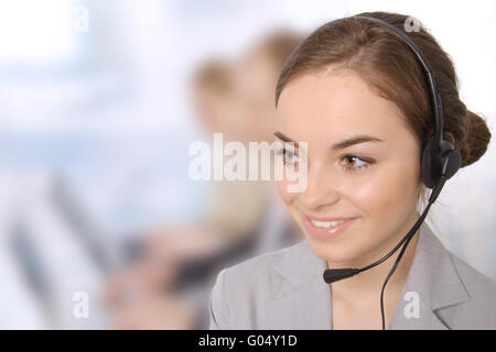 Femmina di successo rappresentante del servizio clienti Foto Stock