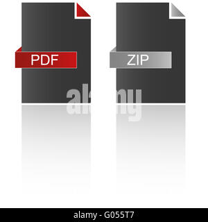 PDF ZIP Foto Stock