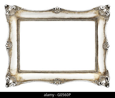 Il barocco picture frame isolato su bianco Foto Stock