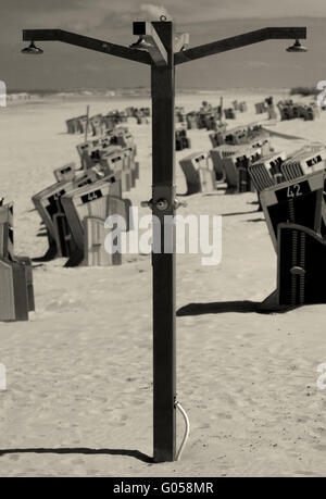 Doccia in spiaggia Foto Stock