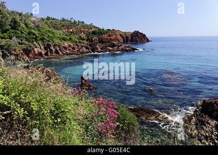 Massiccio de l'Esterel, masif con rocce di porfido Foto Stock