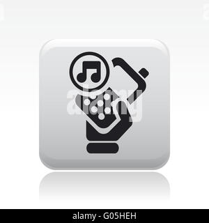 Illustrazione Vettoriale del singolo telefono Icona audio Foto Stock