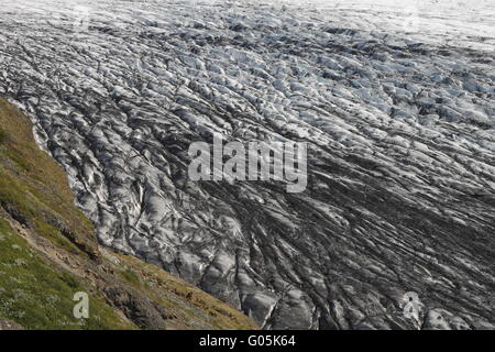 Skaftafellsjökull è uno dei ghiacciai di uscita (linguette sul ghiacciaio del Vatnajökull ice cap. Skaftafell Foto Stock