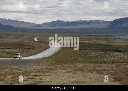 La Rift Valley in Þingvellir. Suðurland Foto Stock