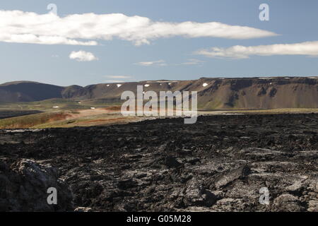 La Lava del 1984 eruzione in Krafla area vulcanica Foto Stock